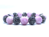 Pink Jade Dark Glitter Stone Bracelet - C o s m i C ^ O x y g e N